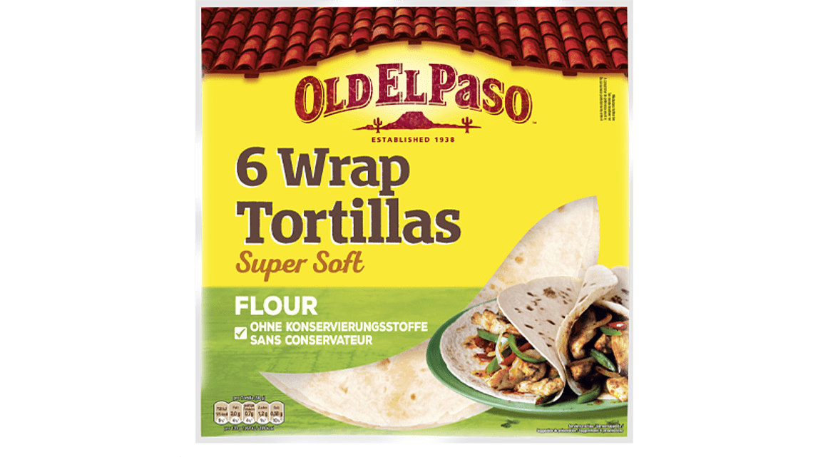 6 soft wrap tortillas
